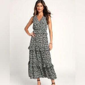 LULUS Spring in Your‎ Step Floral Tiered Maxi Dress